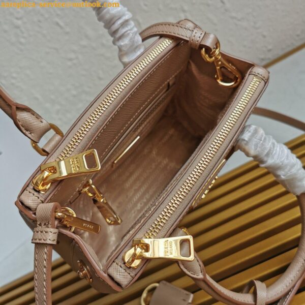 Replica Prada Galleria Mini Bag In Beige Saffiano Leather 11