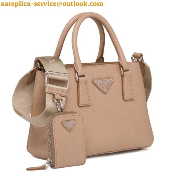 Replica Prada Galleria Mini Bag In Beige Saffiano Leather 14