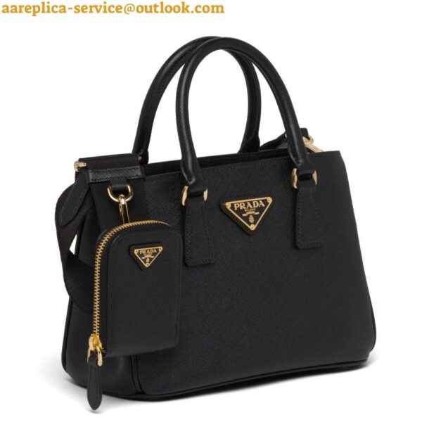 Replica Prada Galleria Mini Bag In Black Saffiano Leather 3