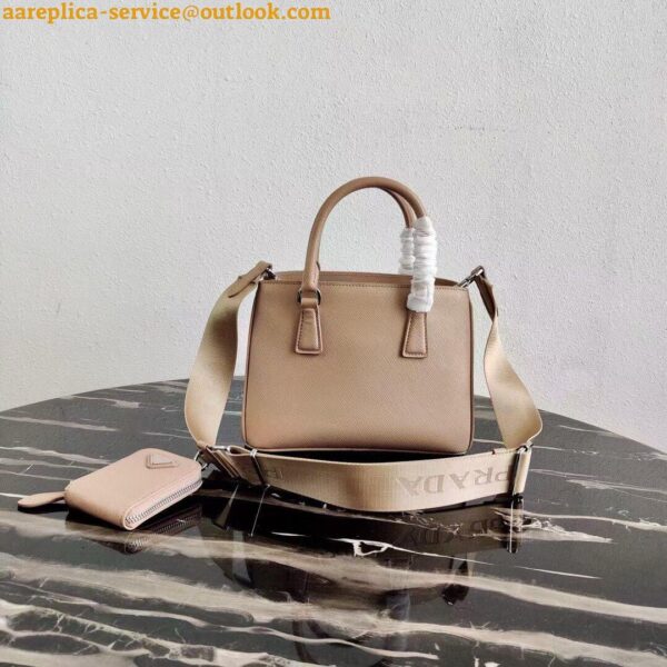 Replica Prada Galleria Mini Bag In Beige Saffiano Leather 16