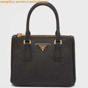 Replica Prada Galleria Mini Bag In Black Saffiano Leather 2