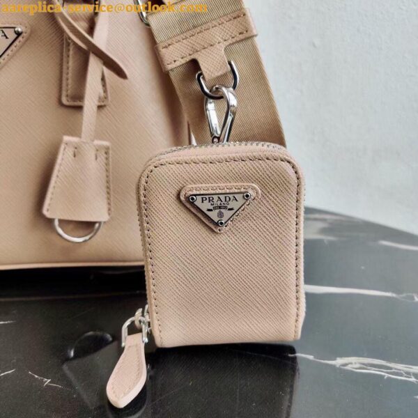 Replica Prada Galleria Mini Bag In Beige Saffiano Leather 18