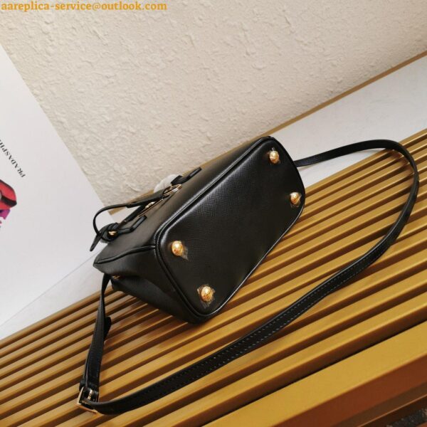 Replica Prada Galleria Mini Bag In Black Saffiano Leather 6