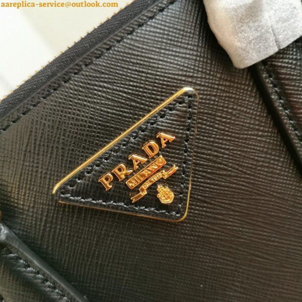 Replica Prada Galleria Mini Bag In Black Saffiano Leather 7