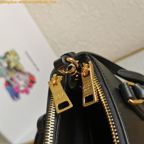 Replica Prada Galleria Mini Bag In Black Saffiano Leather 8