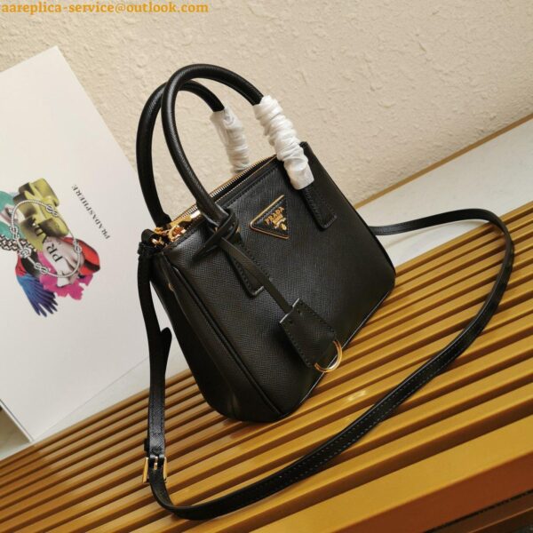 Replica Prada Galleria Mini Bag In Black Saffiano Leather 10