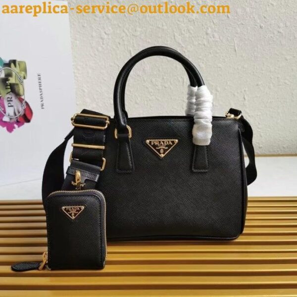 Replica Prada Galleria Mini Bag In Black Saffiano Leather 15