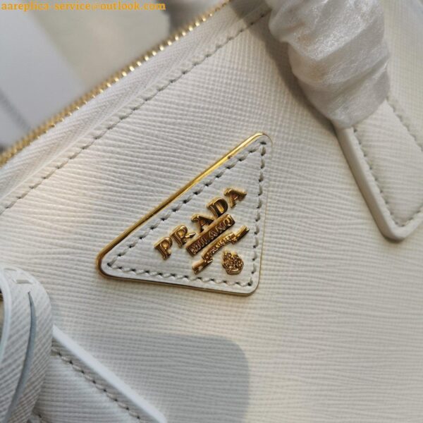 Replica Prada Galleria Mini Bag In White Saffiano Leather 6