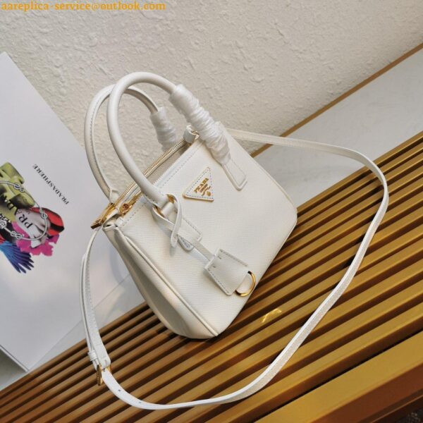 Replica Prada Galleria Mini Bag In White Saffiano Leather 9