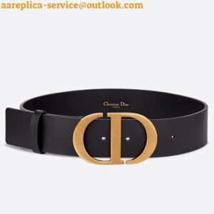 Replica Dior 30 Montaigne 35MM Belt In Black Smooth Calfskin