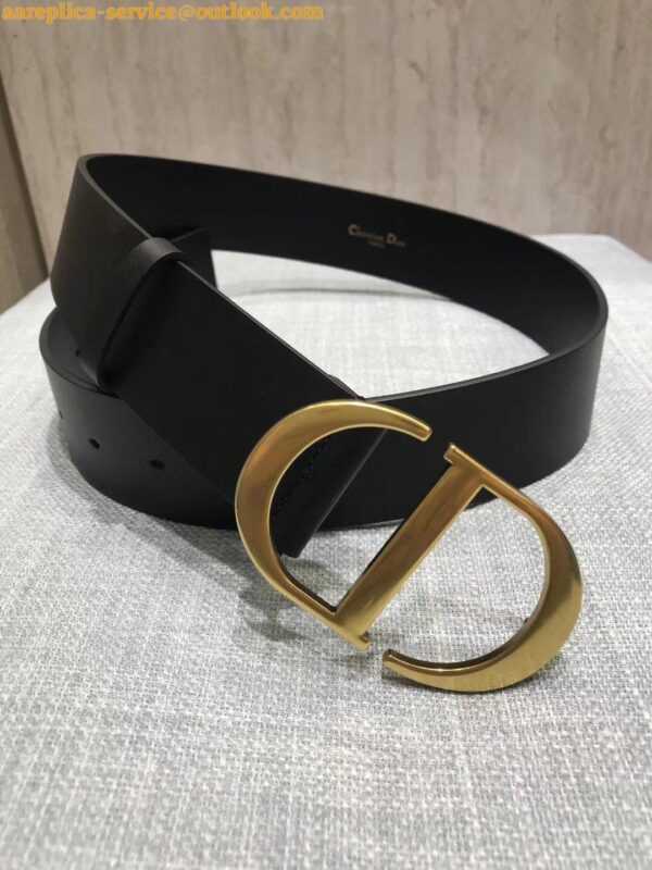 Replica Dior 30 Montaigne 35MM Belt In Black Smooth Calfskin 4