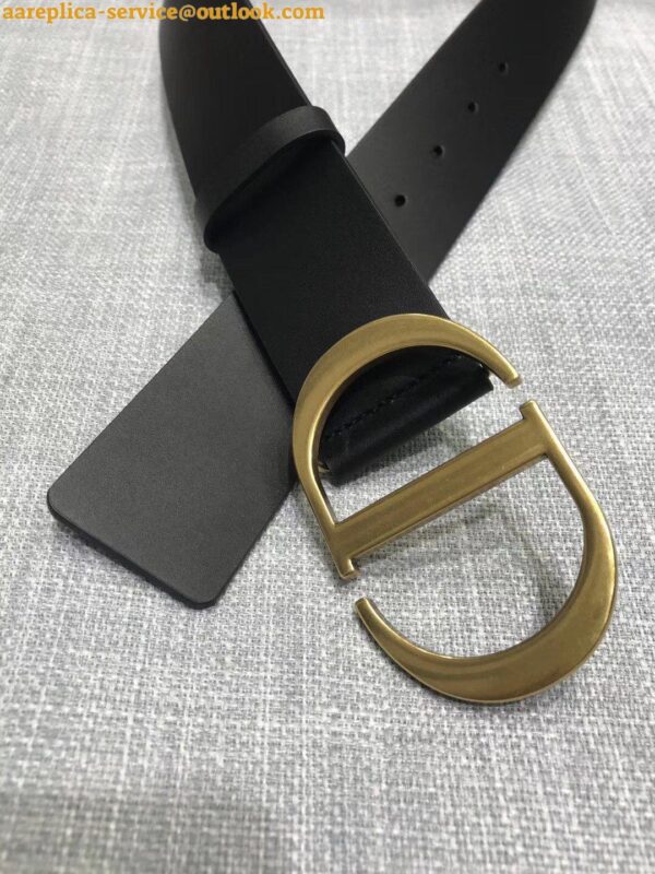 Replica Dior 30 Montaigne 35MM Belt In Black Smooth Calfskin 7