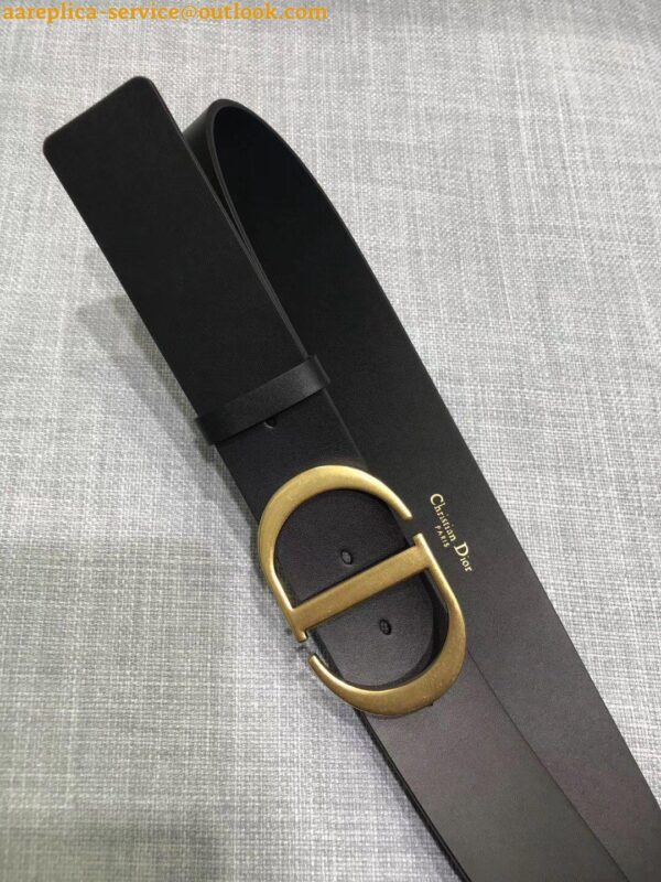 Replica Dior 30 Montaigne 35MM Belt In Black Smooth Calfskin 9