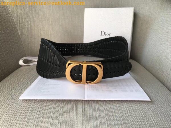 Replica Dior 30 Montaigne 40MM Belt In Black Calfskin 5