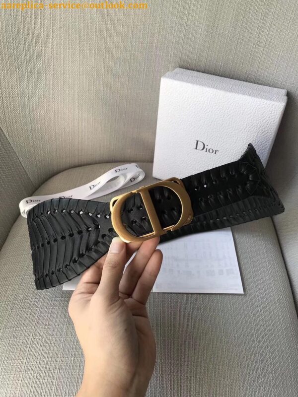 Replica Dior 30 Montaigne 40MM Belt In Black Calfskin 14