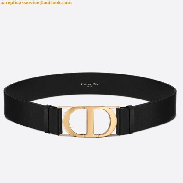 Replica Dior 30 Montaigne 40MM Belt In Black Smooth Calfskin 8