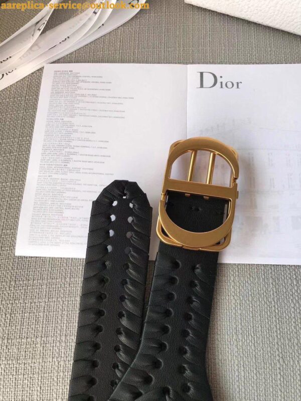 Replica Dior 30 Montaigne 40MM Belt In Black Calfskin 16