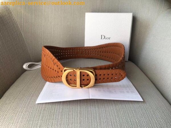 Replica Dior 30 Montaigne 40MM Belt In Camel Calfskin 6