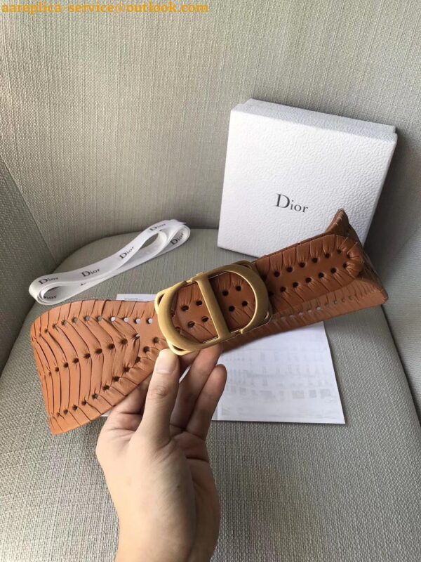 Replica Dior 30 Montaigne 40MM Belt In Camel Calfskin 7