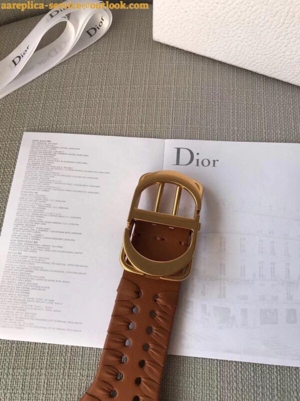 Replica Dior 30 Montaigne 40MM Belt In Camel Calfskin 8