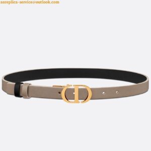 Replica Dior 30 Montaigne Reversible 20MM Belt in Grey and Black Calfskin