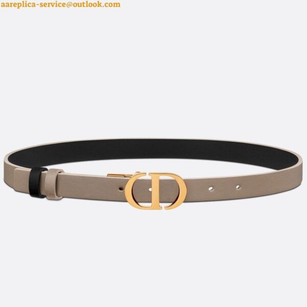 Replica Dior 30 Montaigne Reversible 20MM Belt in Grey and Black Calfskin 3