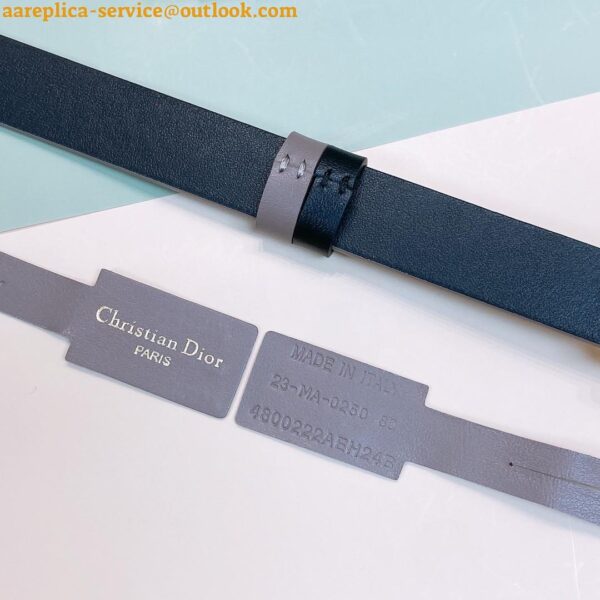 Replica Dior 30 Montaigne Reversible 20MM Belt in Grey and Black Calfskin 8