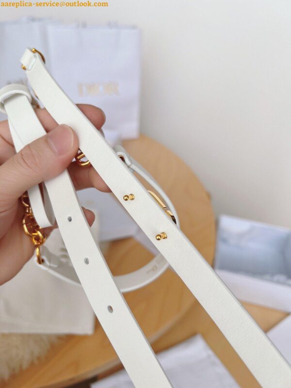 Replica Dior Caro 15MM Belt in White Calfskin and Chain 7