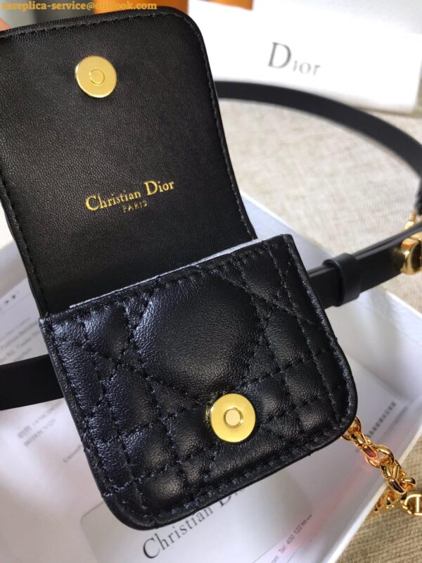 Replica Dior Caro 15MM Belt with Removable Pouch in Black Calfskin 17