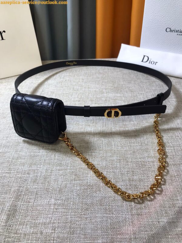 Replica Dior Caro 15MM Belt with Removable Pouch in Black Calfskin 20