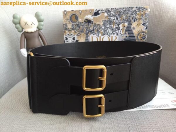 Replica Dior D-Waist Belt 100MM In Black Smooth Calfskin 4