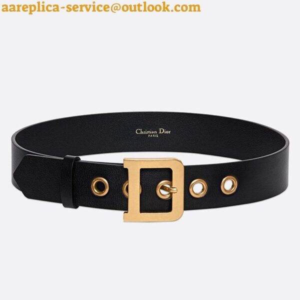 Replica Dior Diorquake 35MM Belt In Black Calfskin 4