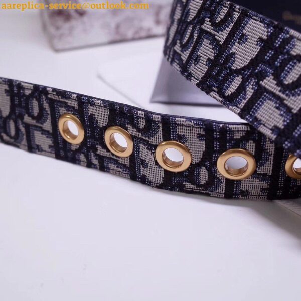 Replica Dior Diorquake 35MM Belt In Blue Oblique Canvas 8