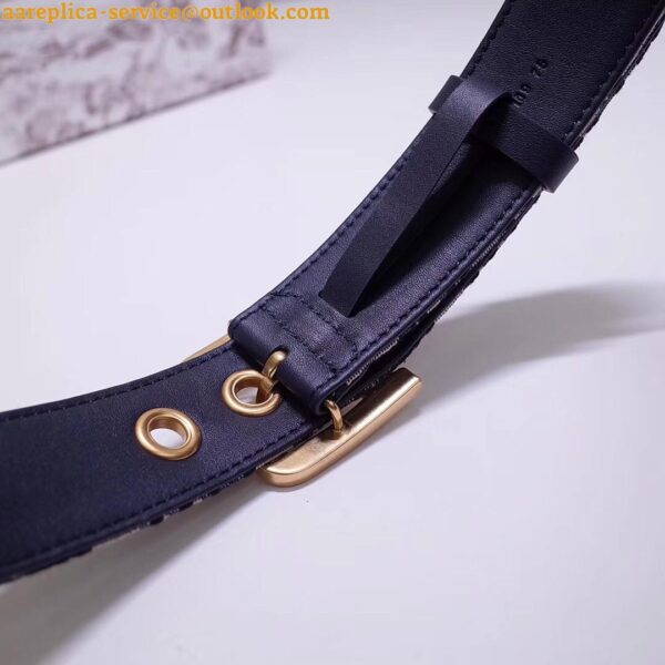 Replica Dior Diorquake 35MM Belt In Blue Oblique Canvas 18