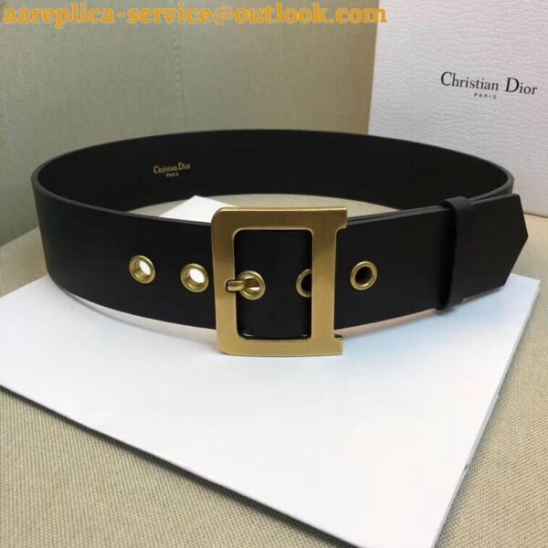 Replica Dior Diorquake 55MM Belt In Black Calfskin 5