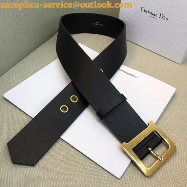 Replica Dior Diorquake 55MM Belt In Black Calfskin 6