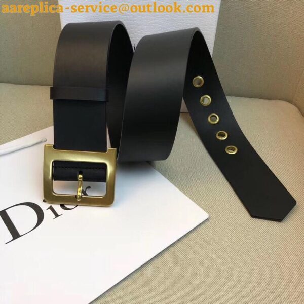 Replica Dior Diorquake 55MM Belt In Black Calfskin 7