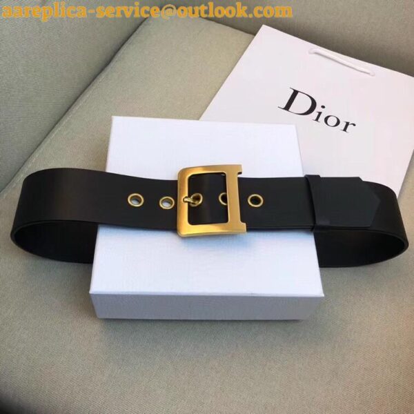 Replica Dior Diorquake 55MM Belt In Black Calfskin 8