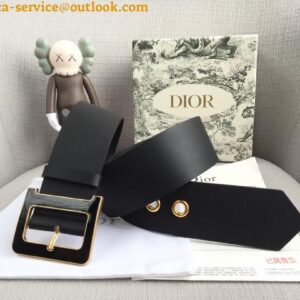 Replica Dior Diorquake 55MM Belt In Black Smooth Calfskin