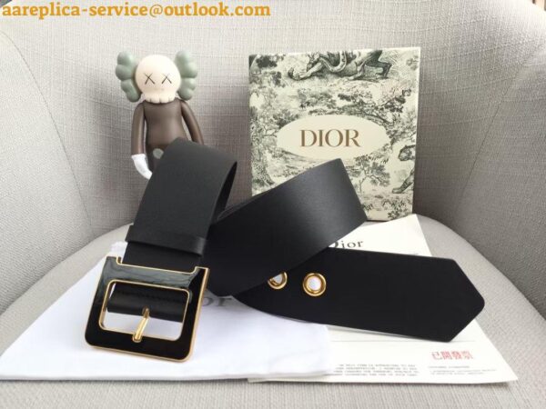 Replica Dior Diorquake 55MM Belt In Black Smooth Calfskin