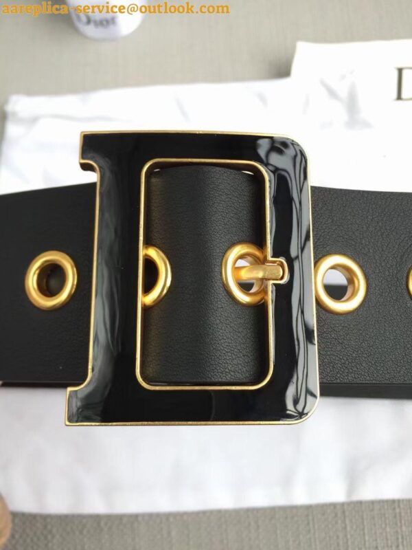 Replica Dior Diorquake 55MM Belt In Black Smooth Calfskin 7