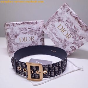 Replica Dior Diorquake 55MM Belt In Blue Oblique Canvas 2