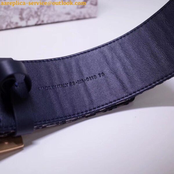 Replica Dior Diorquake 55MM Belt In Blue Oblique Canvas 4