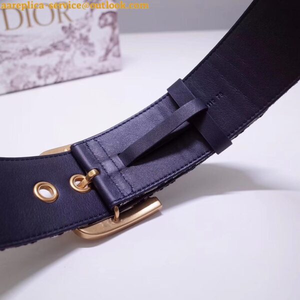 Replica Dior Diorquake 55MM Belt In Blue Oblique Canvas 7