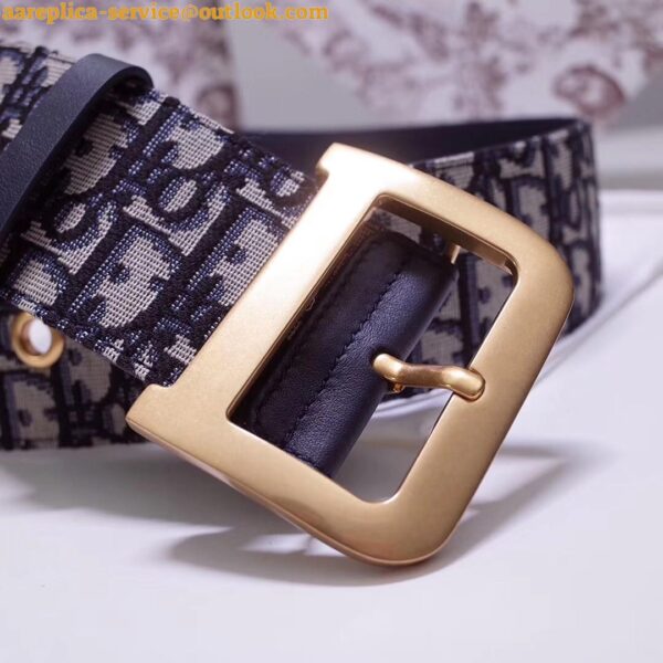 Replica Dior Diorquake 55MM Belt In Blue Oblique Canvas 9