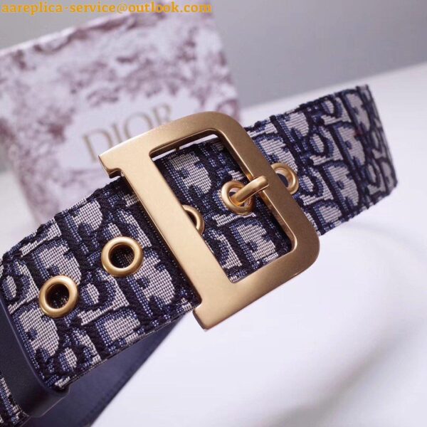 Replica Dior Diorquake 55MM Belt In Blue Oblique Canvas 8