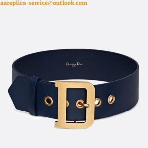 Replica Dior Diorquake 55MM Belt In Dark Blue Calfskin