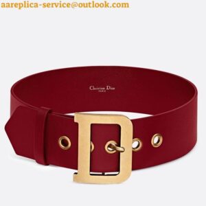 Replica Dior Diorquake 55MM Belt In Red Calfskin