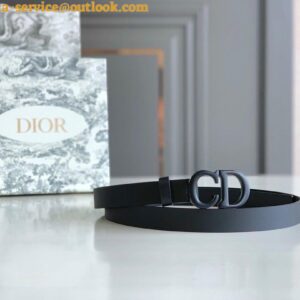 Replica Dior Saddle 20MM Belt In Black Matte Calfskin