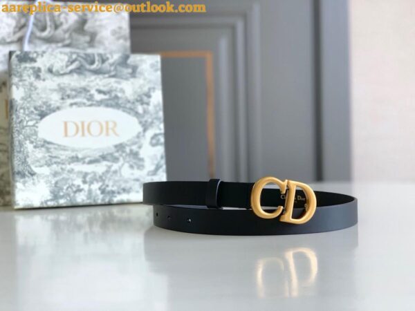 Replica Dior Saddle 20MM Belt In Black Matte Calfskin 7